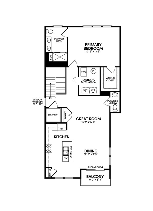 Scarlet home plan 4th floor by Brookfield Residential | Active adult Cascades community in Embrey Mill in Stafford, VA