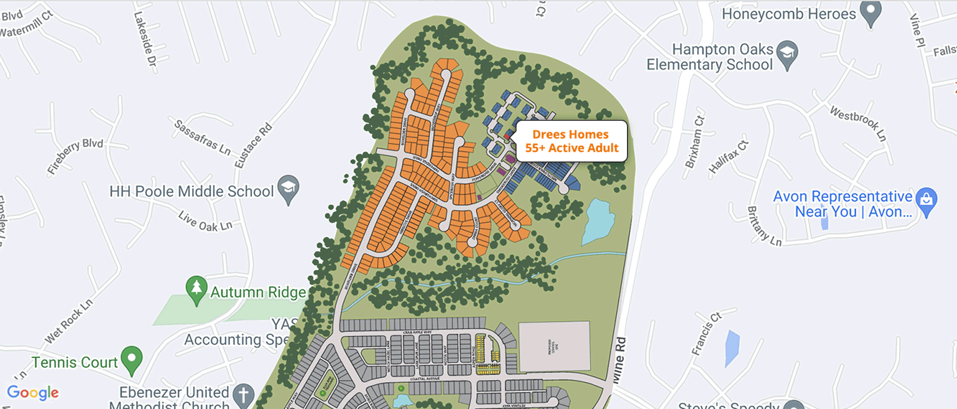 Embrey Mill illustrative map on base map of Stafford Virginia