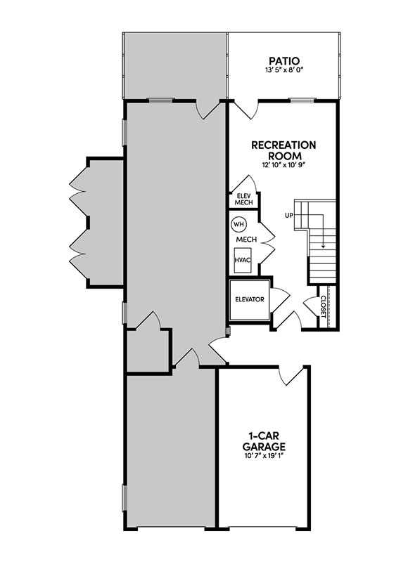 Amber home plan 1st floor by Brookfield Residential | Active adult Cascades community in Embrey Mill in Stafford, VA