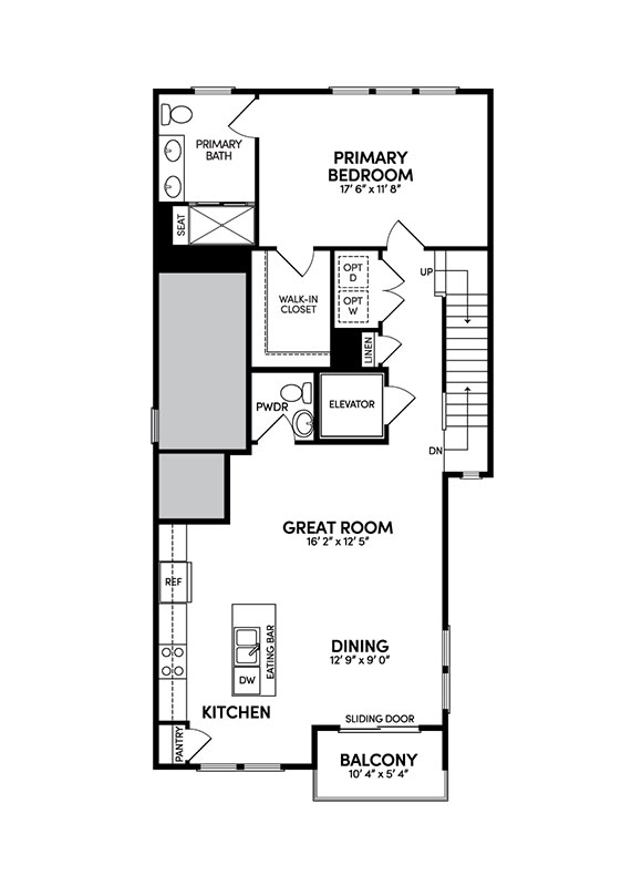 Amber home plan 2nd floor by Brookfield Residential | Active adult Cascades community in Embrey Mill in Stafford, VA