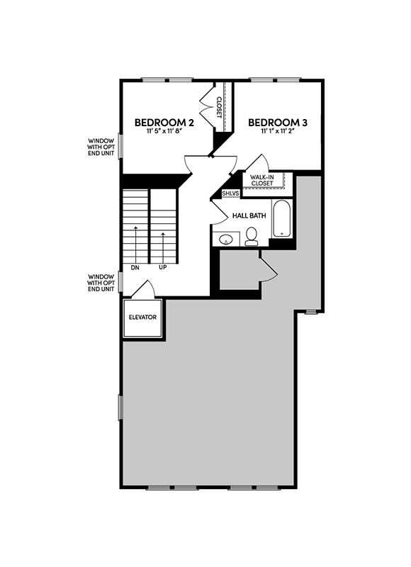 Scarlet home plan 3rd floor by Brookfield Residential | Active adult Cascades community in Embrey Mill in Stafford, VA