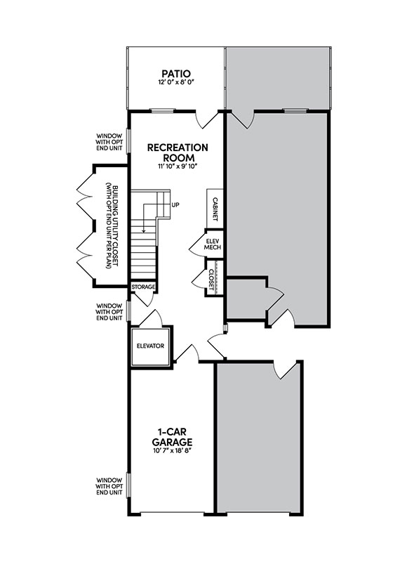 Scarlet home plan 1st floor by Brookfield Residential | Active adult Cascades community in Embrey Mill in Stafford, VA