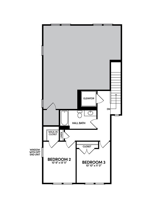 Amber home plan 3rd floor by Brookfield Residential | Active adult Cascades community in Embrey Mill in Stafford, VA